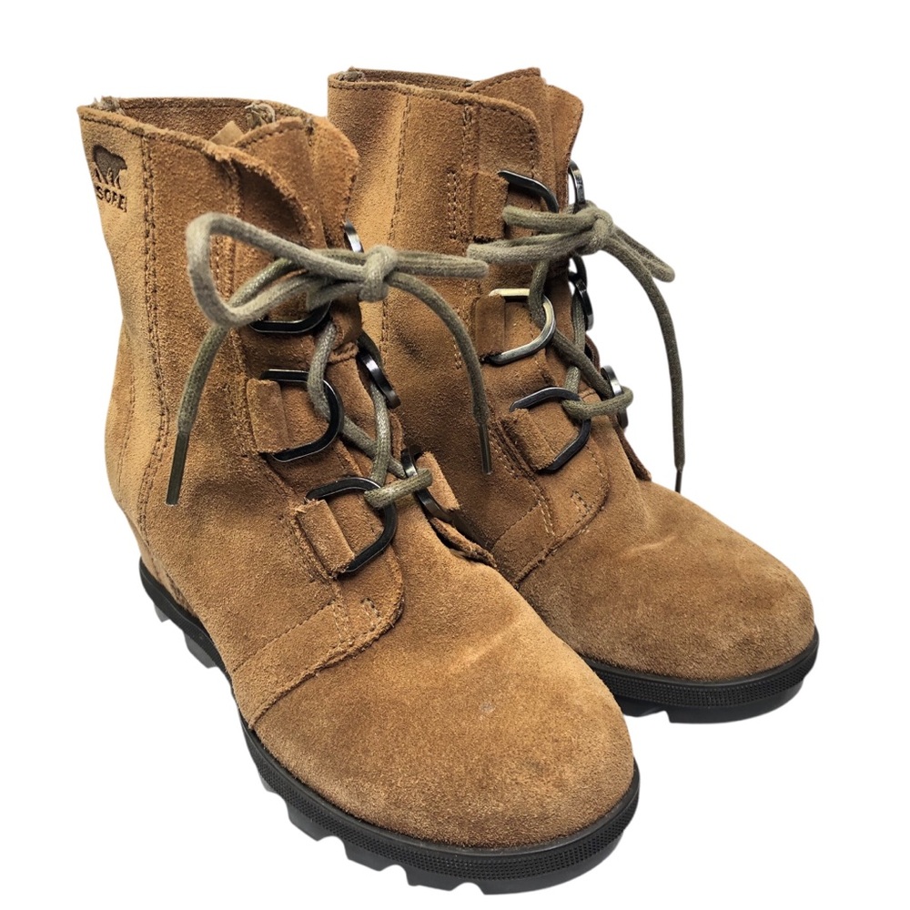Sorel Kids Youth Brown Suede Lace-Up Joan of Artic boots size 2